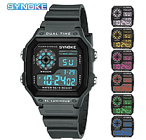 Чоловічий наручний годинник SYNOKE спортивний тактичний 3 бар кварцовий з підсвічуванням будильником хронографом Br BAR