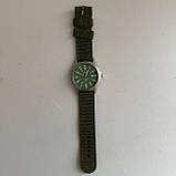 Чоловічий наручний годинник армійський Relogios Mas водонепроникний кварцовий з тканинним ремінцем і календарем Br BAR, фото 7