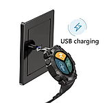 Годинник смарт наручний унісекс NoEn Black багатофункціональний з силіконовим ремінцем, спортивний smart watch Br BAR, фото 4