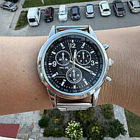 Чоловічий наручний годинник Relogio Ms кварцовий класичний статусний з металевим браслетом для хлопців Br BAR