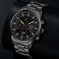 Чоловічий наручний годинник DEYROS Mens класичний кварцовий металевий круглий з календарем для хлопця Br BAR