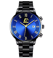 Чоловічий наручний годинник DIJANES Mens класичний кварцовий солідний на сталевому ремінці з календарем Br BAR