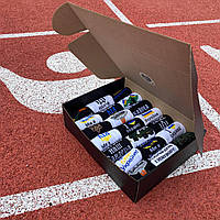 КПодарунковий бокс шкарпеток чоловічих довгих бавовняних весна осінь із патріотичним принтом 41-45 21 шт для хлопця Br BAR