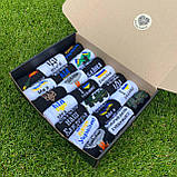 КПодарунковий бокс шкарпеток чоловічих довгих бавовняних весна осінь із патріотичним принтом 41-45 21 шт для хлопця Br BAR, фото 3