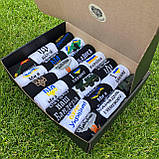 КПодарунковий бокс шкарпеток чоловічих довгих бавовняних весна осінь із патріотичним принтом 41-45 21 шт для хлопця Br BAR, фото 8