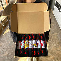 Великий бокс шкарпеток чоловічих довгих демісезонних крутих з яскравими малюнками для коханого 40-45 на 21 Br BAR