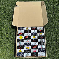 Мега набір шкарпеток чоловічих довгих бавовняних весна осінь з яскравим веселим дизайном 41-45 36 пар на подарунок Br BAR