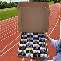 Мега бокс шкарпеток чоловічих високих весна-осінь барвистих із яскравим кумедним принтом 40-45 36 пар на Br BAR