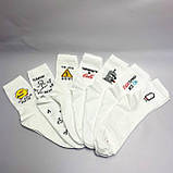 Великий набір шкарпеток чоловічих довгих стильних білих весна-осінь з крутим принтом 40-45 21 пара на Br BAR, фото 2