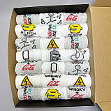 Великий набір шкарпеток чоловічих довгих стильних білих весна-осінь з крутим принтом 40-45 21 пара на Br BAR, фото 5