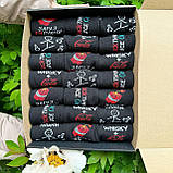 Крутий комплект шкарпеток чоловічих високих повсякденних чорних весна-осінь із класним принтом 40-45 21 Br BAR, фото 2