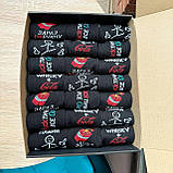 Крутий комплект шкарпеток чоловічих високих повсякденних чорних весна-осінь із класним принтом 40-45 21 Br BAR, фото 5