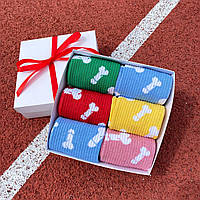 Бокс шкарпеток чоловічих довгих весна-осінь кольорових яскравих з веселим принтом на 6 пар 40-45 у Br BAR