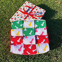 Класний набір шкарпеток чоловічих довгих демісезонних з прикольним дизайном 12 шт 40-45 у новорічній коробці Br BAR