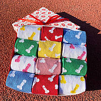 Прикольний набір шкарпеток чоловічих довгих яскравих весна осінь із класним веселим принтом 40-45 12 шт для хлопця Br BAR