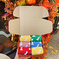 Подарунковий бокс чоловічих шкарпеток на 12 пар 40-45 р з різнобарвним принтом якісні та повсякденні Br BAR