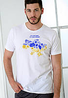 Футболка чоловіча біла базова трикотажна крута патріотична Тут мій дім тут моє серце для чоловіків Br BAR