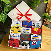 Набір шкарпеток для хлопців на 12 пар 40-45 р різнобарвні та оригінальні з принтами якісні та Br BAR