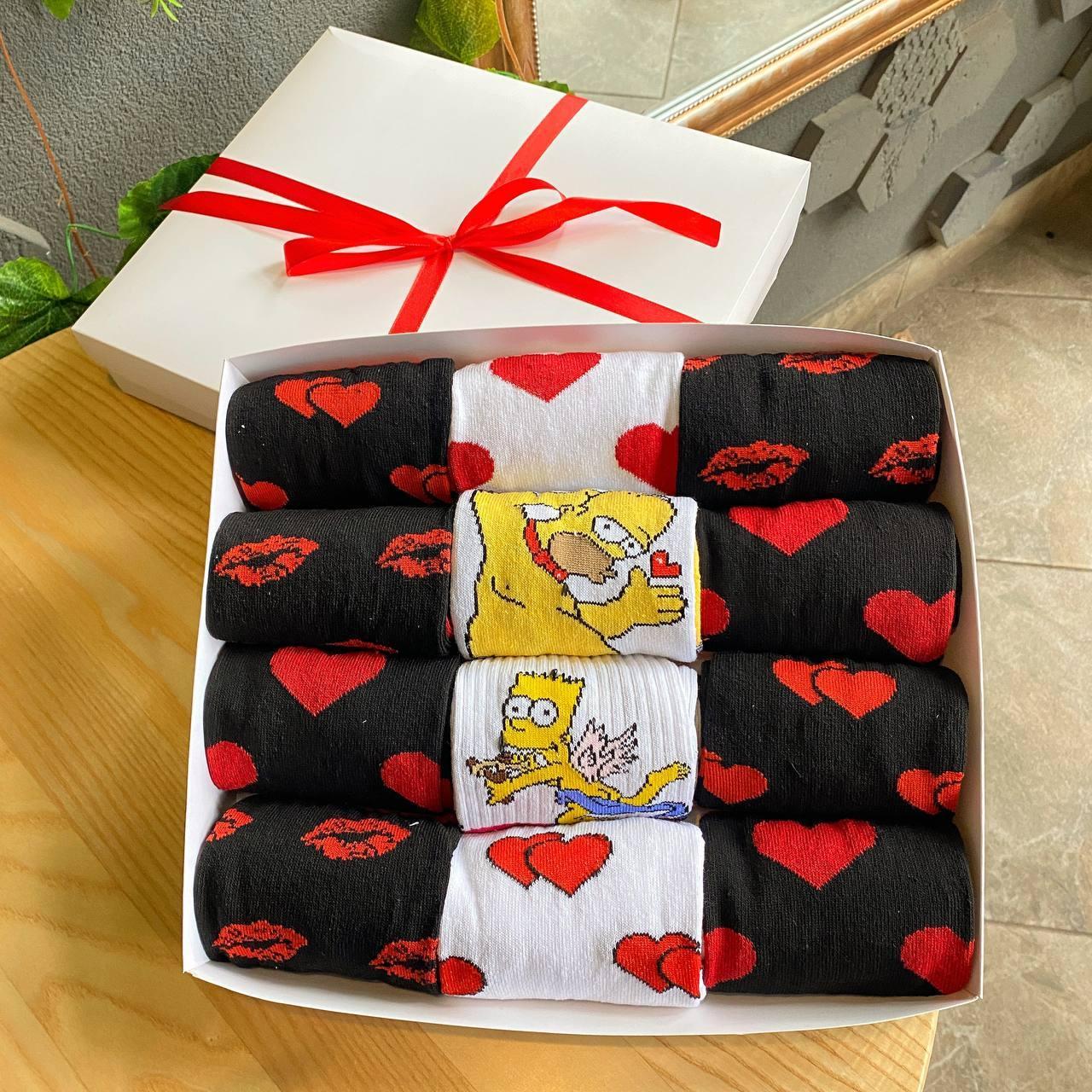 Подарунковий набір шкарпеток для чоловіків Подарункові шкарпетки 12 пар гарні шкарпетки на день закоханих Br BAR, фото 1