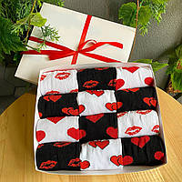 Подарунковий набір шкарпеток парню на 12 пар 40-45 р чорно-білі та молодіжні, довгі, трикотажні, Br BAR