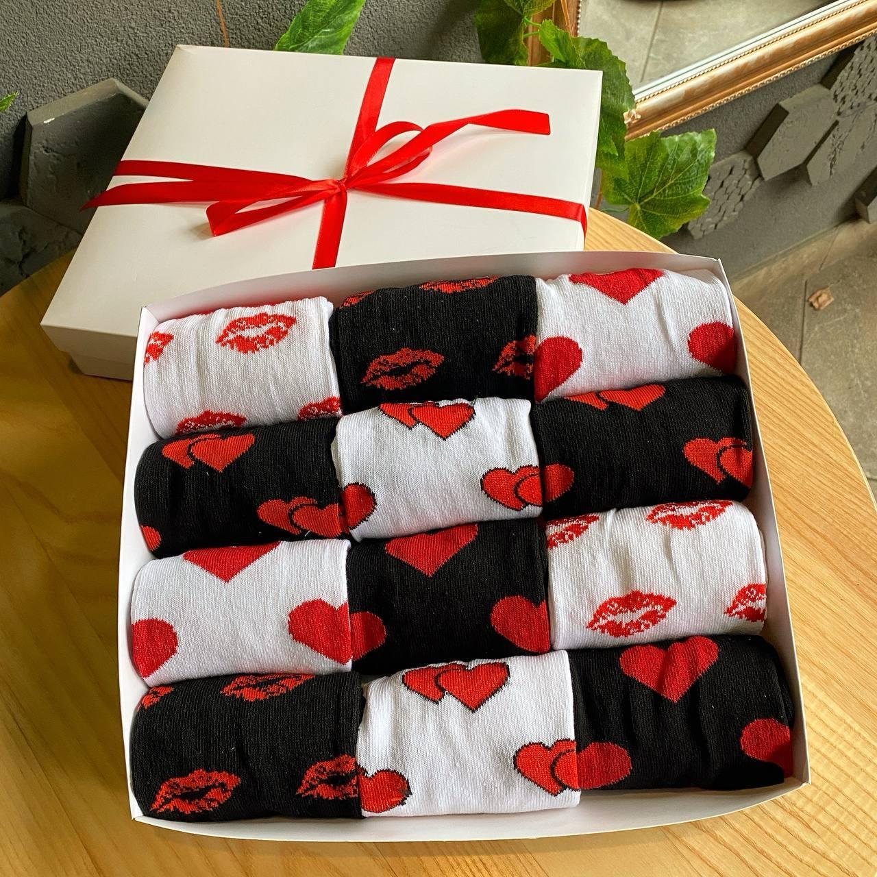 Святковий бокс шкарпеток хлопцям на 12 пар 40-45 р чорні та білі молодіжні, довгі, трикотажні, оригінальні Br BAR, фото 1