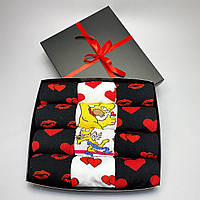 Подарунок коханому чоловікові бокс із шкарпетками 12 пар у коробці 41-45 р чорно-білий Br BAR