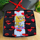 Подарунок коханому чоловікові бокс із шкарпетками 12 пар у коробці 41-45 р чорно-білий Br BAR, фото 5