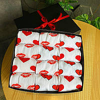 Модний бокс шкарпеток хлопцям на 12 пар 40-45 р білі, бавовняні та демісезонні на 14 лютого гарні, Br BAR