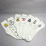 Бокс шкарпеток чоловічих високих практичних білих весна-осінь із класним принтом 40-45 12 шт для чоловіків Br BAR, фото 3