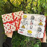 Бокс шкарпеток чоловічих високих практичних білих весна-осінь із класним принтом 40-45 12 шт для чоловіків Br BAR, фото 7