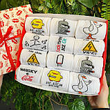 Бокс шкарпеток чоловічих високих практичних білих весна-осінь із класним принтом 40-45 12 шт для чоловіків Br BAR, фото 8