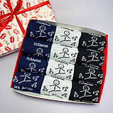 Подарунковий бокс шкарпеток чоловічих високих практичних весна-осінь із креативним принтом Плани на день Br BAR, фото 5