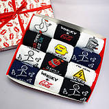 Комплект шкарпеток чоловічих довгих весна-осінь із барвистим класним принтом 40-45 12 шт у подарунковій Br BAR, фото 4