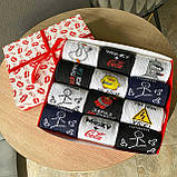 Комплект шкарпеток чоловічих довгих весна-осінь із барвистим класним принтом 40-45 12 шт у подарунковій Br BAR, фото 7