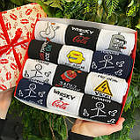 Комплект шкарпеток чоловічих довгих весна-осінь із барвистим класним принтом 40-45 12 шт у подарунковій Br BAR, фото 9