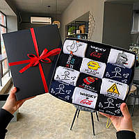 Набір прикольних шкарпеток чоловічих на 12 пар 40-45 р із піпипками бавовняні, молодіжні та якісні VG Br BAR