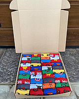 Величезний мега бокс яскравих шкарпеток чоловічих довгих демісезонних з барвистими малюнками героїв Marvel Br BAR