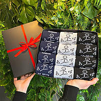 Подарунковий бокс шкарпеток у коробці чоловічих на 12 пар 40-45 р різнобарвні весна-осінь модні та Br BAR