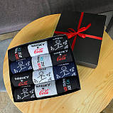 Чоловічі шкарпетки в чорній коробці 12 пар 40-45р із прикольними написами оригінальний подарунок чоловікові Br BAR, фото 7