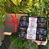 Чоловічі шкарпетки в чорній коробці 12 пар 40-45р із прикольними написами оригінальний подарунок чоловікові Br BAR, фото 6