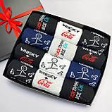 Бокс шкарпеток чоловічих довгих бавовняних смішних із класними малюнками та написами 40-45 12 пар у коробці Br BAR, фото 9