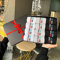 Крутий бокс шкарпеток чоловічих високих бавовняних демісезонних із прикольним принтом 40-45 12 пар для чоловіка Br BAR