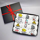 Чоловічі шкарпетки круті високі весна-осінь із приколом на оригінальний подарунок парню 12 пар 40-45р білі Br BAR, фото 5