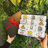 Комплект шкарпеток чоловічих довгих білих весна-осінь із веселим принтом 40-45 12 пар у подарунковій Br BAR, фото 9