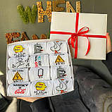 Чоловічі шкарпетки круті високі весна-осінь із приколом на оригінальний подарунок парню 12 пар 40-45р білі Br BAR, фото 2