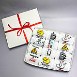 Чоловічі шкарпетки круті високі весна-осінь із приколом на оригінальний подарунок парню 12 пар 40-45р білі Br BAR, фото 5