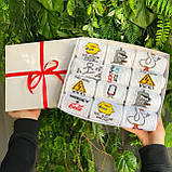 Бокс шкарпеток чоловічих високих білих демісезонних із класним принтом 40-45 12 пар у красивій упаковці для Br BAR, фото 4