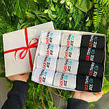 Бокс шкарпеток чоловічих довгих бавовняних смішних із класними малюнками та написами 40-45 12 пар у коробці Br BAR, фото 8