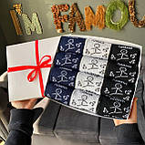 Оригінальний подарунок парню бокс шкарпеток 12 пар у коробці 40-45р із прикольними написами "Плані на день" Br BAR, фото 5