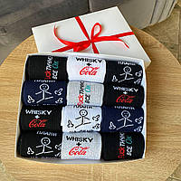 Найкращий бокс шкарпеток чоловічих високих демісезонних смішних з оригінальним акцентом 40-45 12 пар для Br BAR